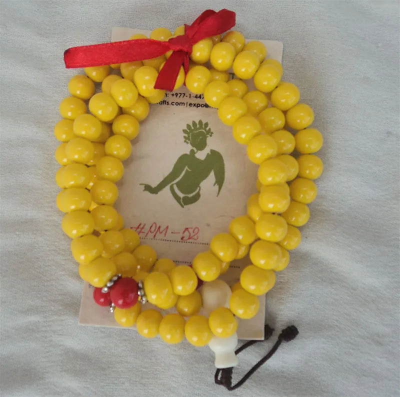 Beautiful Bright Yellow Glass beads Prayer Mala