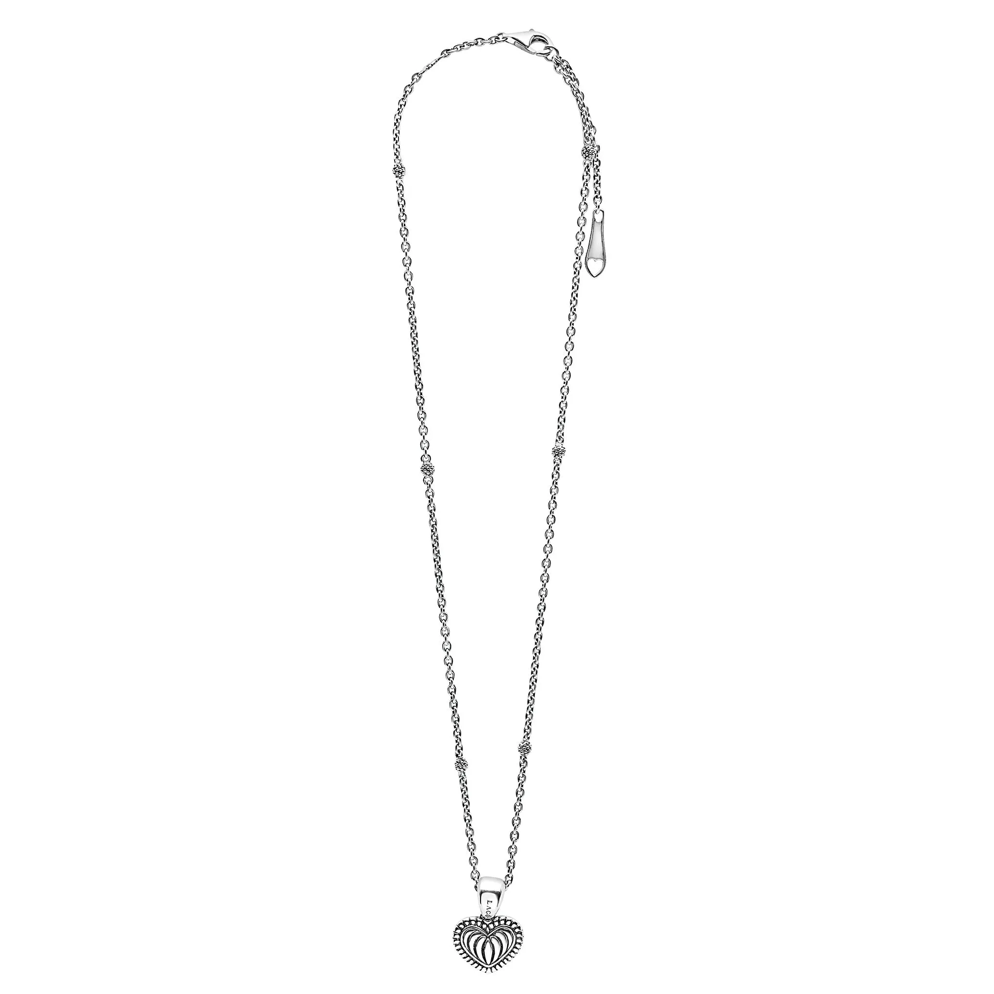 Beloved Fluted Heart Pendant Necklace