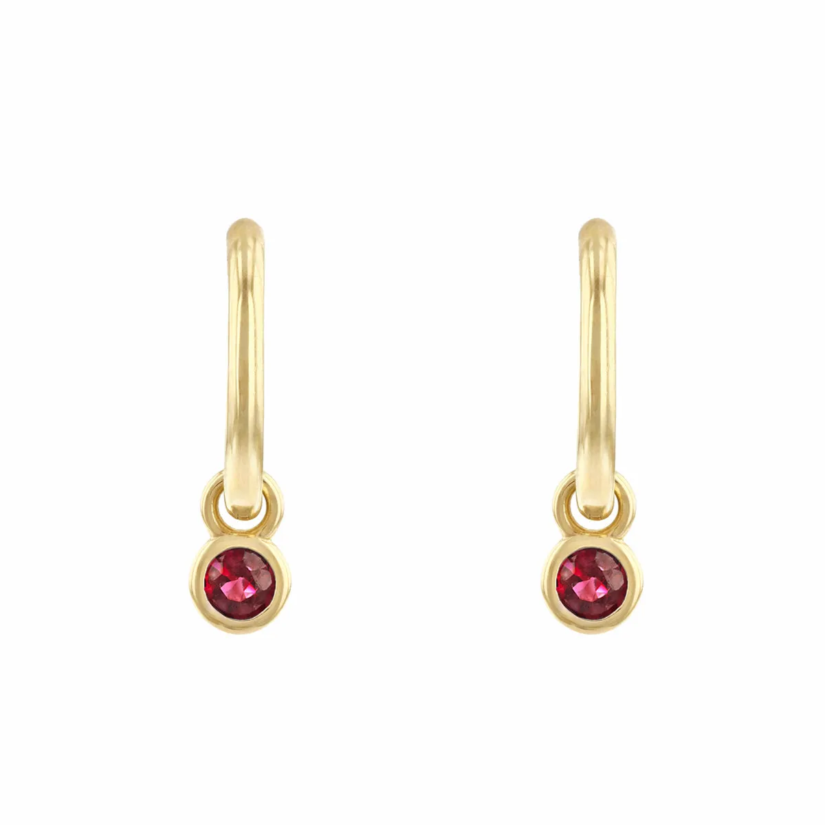 Bijou Collection 0.33ct Ruby Drop Hoop Earrings | 9K Yellow Gold