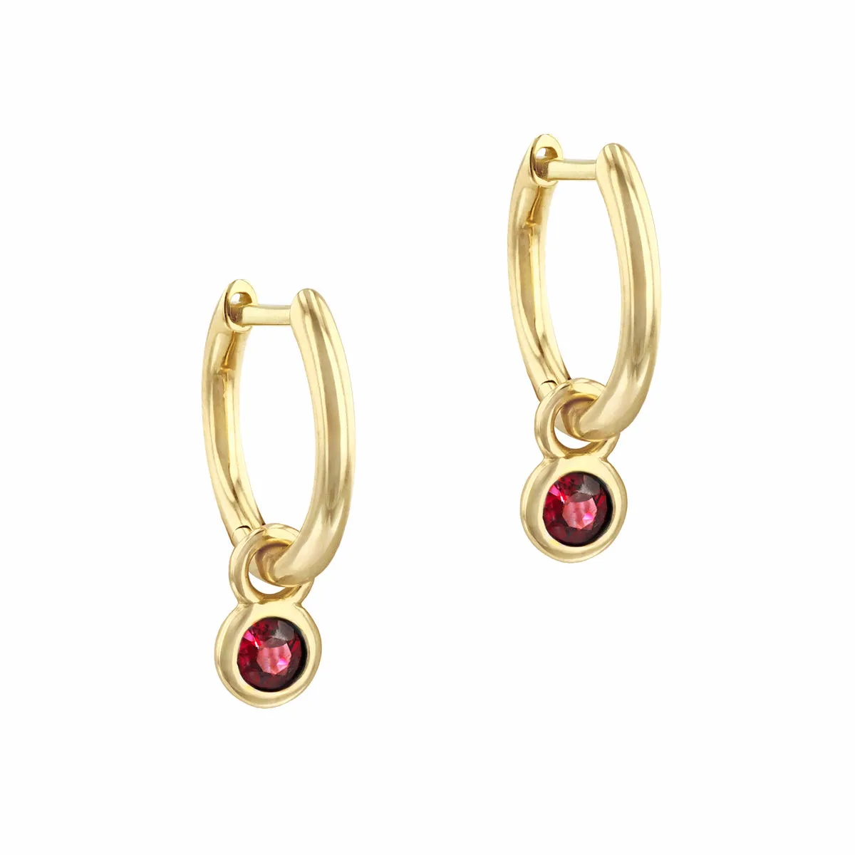 Bijou Collection 0.33ct Ruby Drop Hoop Earrings | 9K Yellow Gold