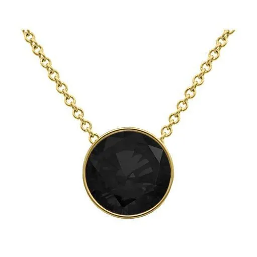 Black Diamond Solitaire Pendant Necklace