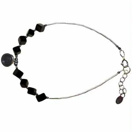 Black Stone & Silver Bracelet