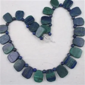 Blue Chrysocolla Majestic Stone Statement  Necklace