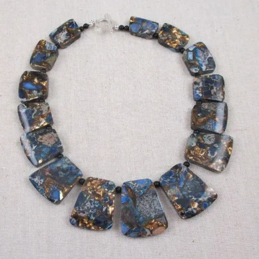 Blue Imperial Jasper Statement Collar Necklace