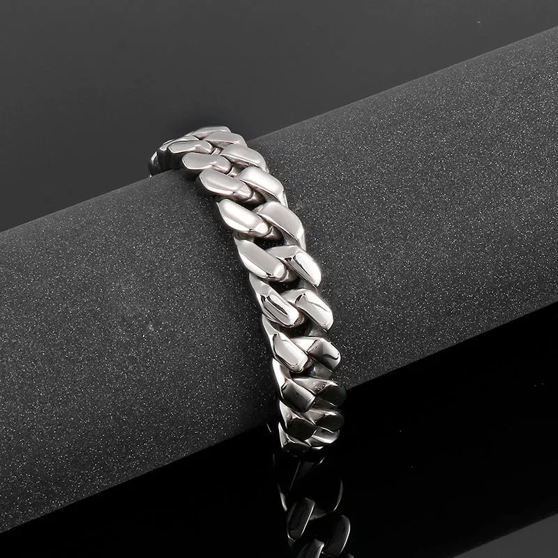 Bold Titanium Steel Bracelet for Men: Hip and Stylish European American Charm