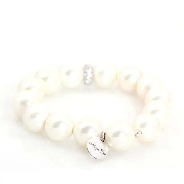 Bracelet - Beaded Shell Pearl & Silver Signature Collection