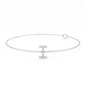 Brilliant Claw Initial Chain Bracelet with 0.05ct of Diamonds in Sterling Silver