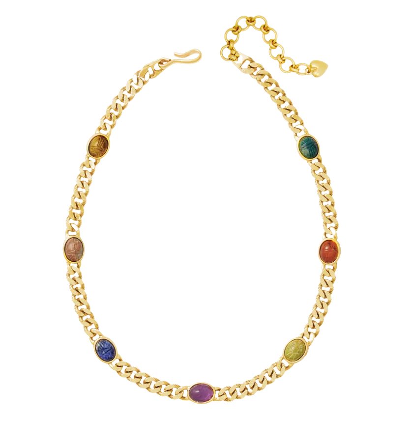 Brinker   Eliza Gemstone Curb Chain Necklace