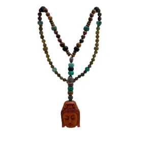 Buddah Wood Beaded Necklace