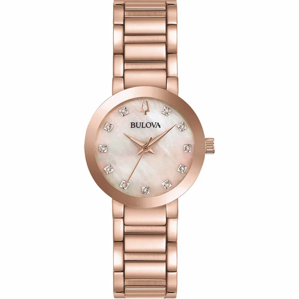 Bulova 97P132 Rose Diamond Womens Watch