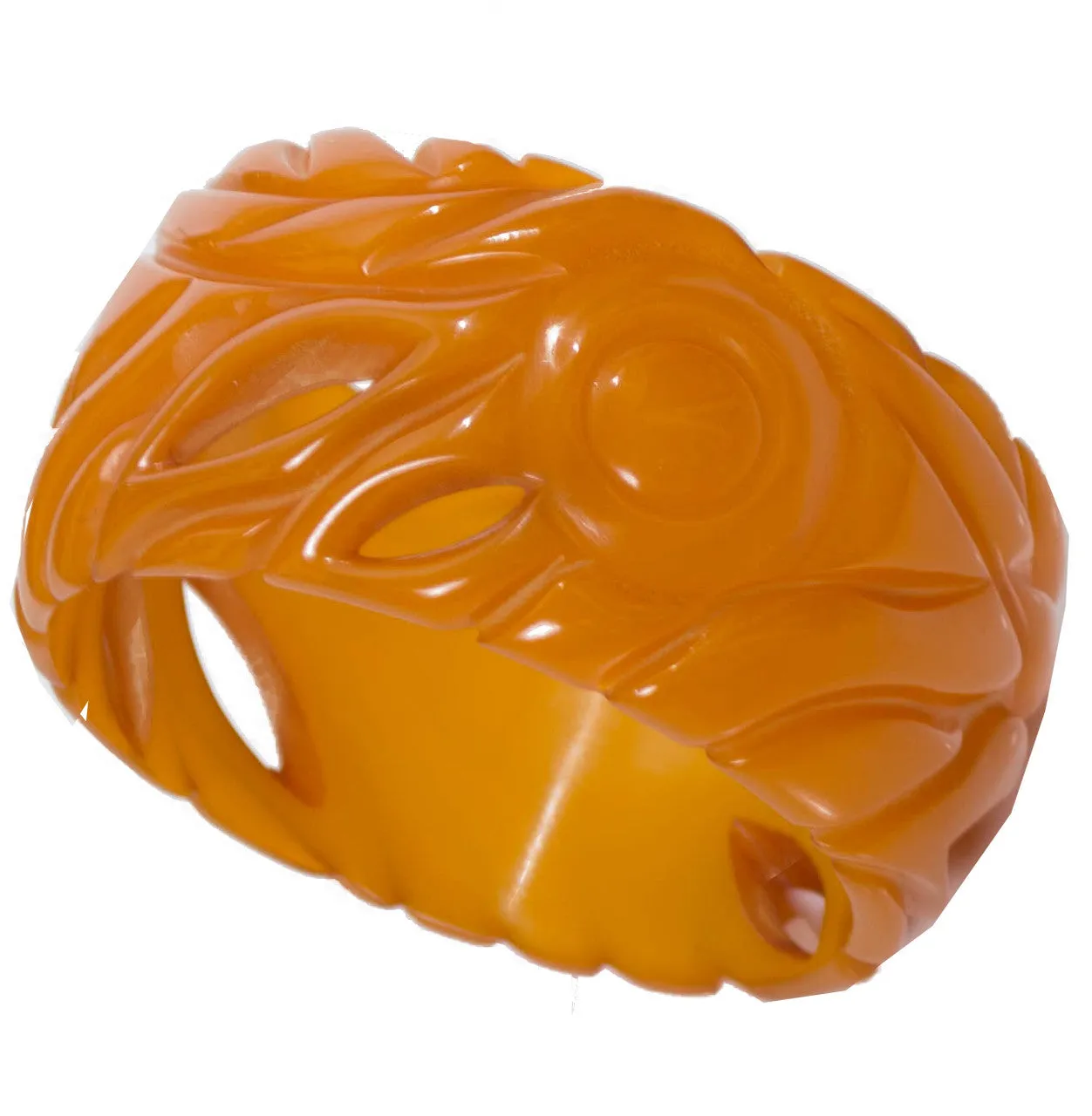 Butterscotch Vintage Carved Bakelite Bangle Bracelet