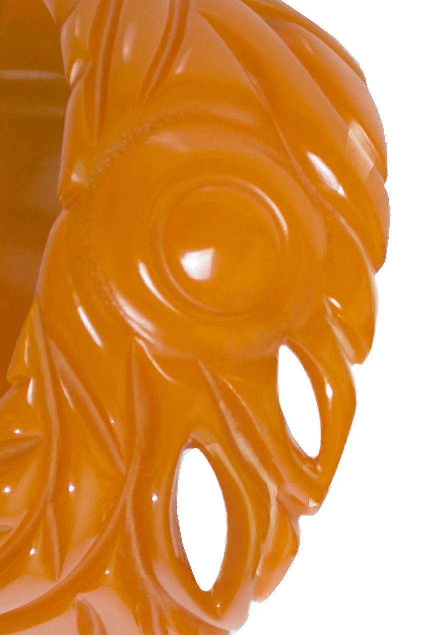 Butterscotch Vintage Carved Bakelite Bangle Bracelet