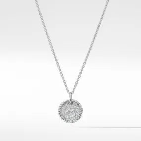 Cable Collectibles Pave Plate Necklace with Diamonds in 18K White Gold