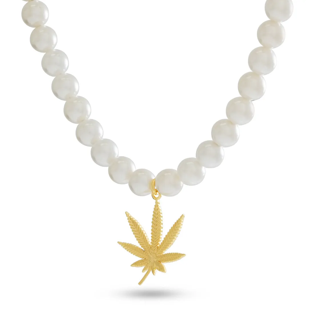 Cannabis Leaf Pearl Necklace