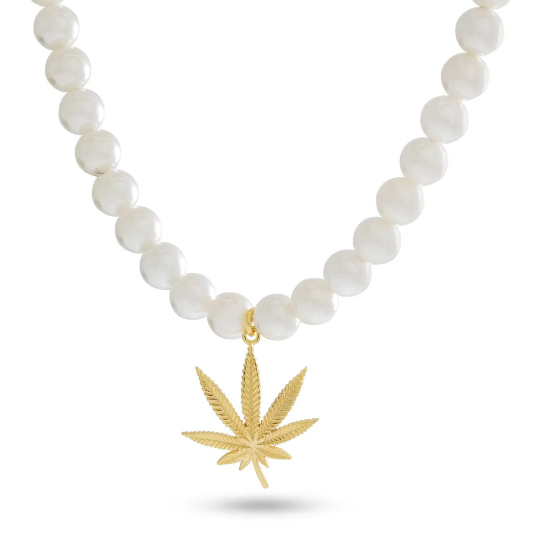 Cannabis Leaf Pearl Necklace