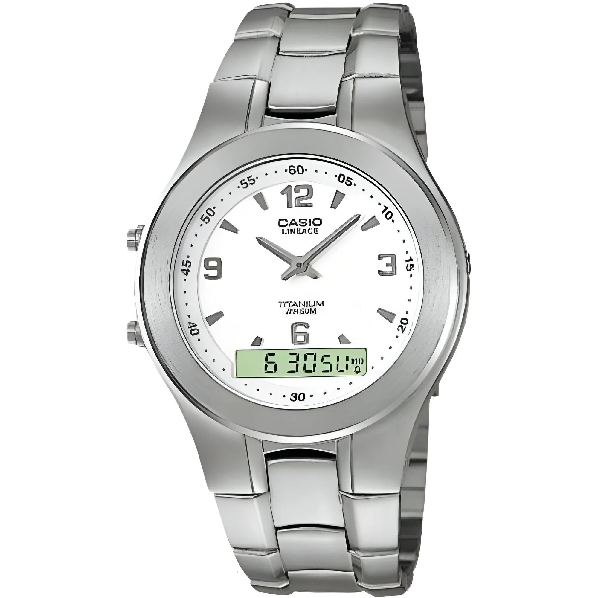 Casio Men's Watch - Lineage White and Grey Dial Bracelet Analog-Digital | LIN-166-7A