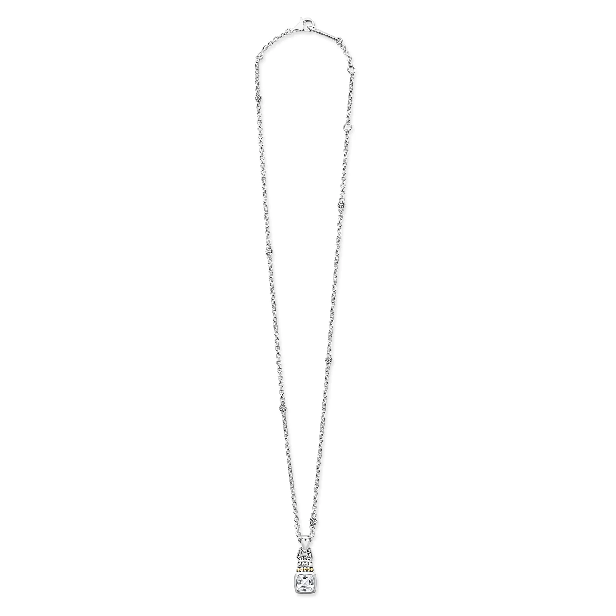 Caviar Color White Topaz Pendant Necklace