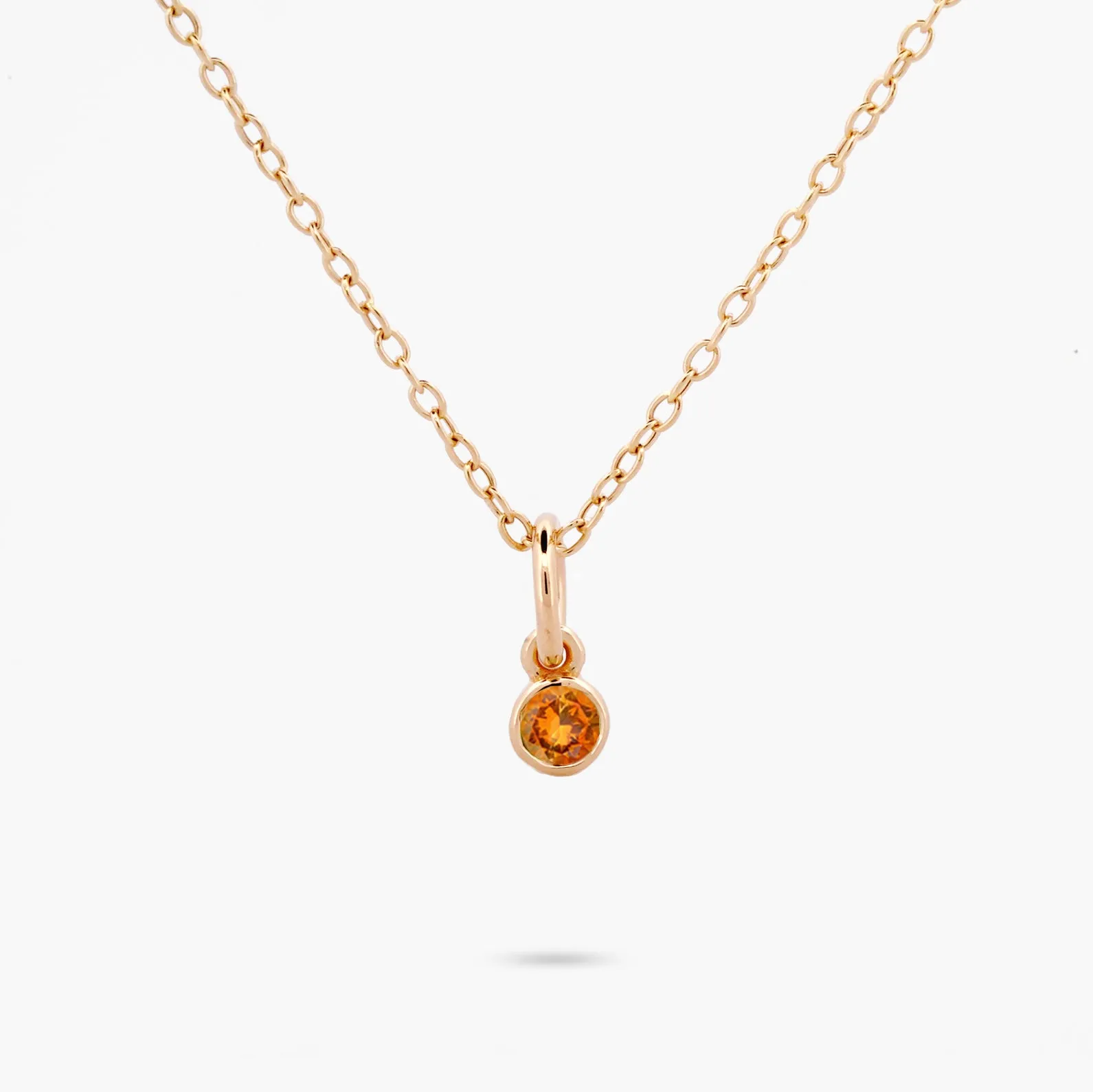 Celebration Bezel Set Necklace - Citrine