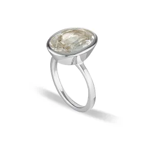 CELEBRATION STACKER RING - LARGE OVAL CUT - WHITE SAPPHIRE