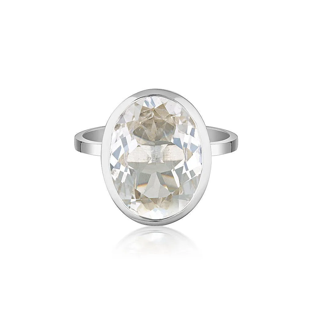 CELEBRATION STACKER RING - LARGE OVAL CUT - WHITE SAPPHIRE