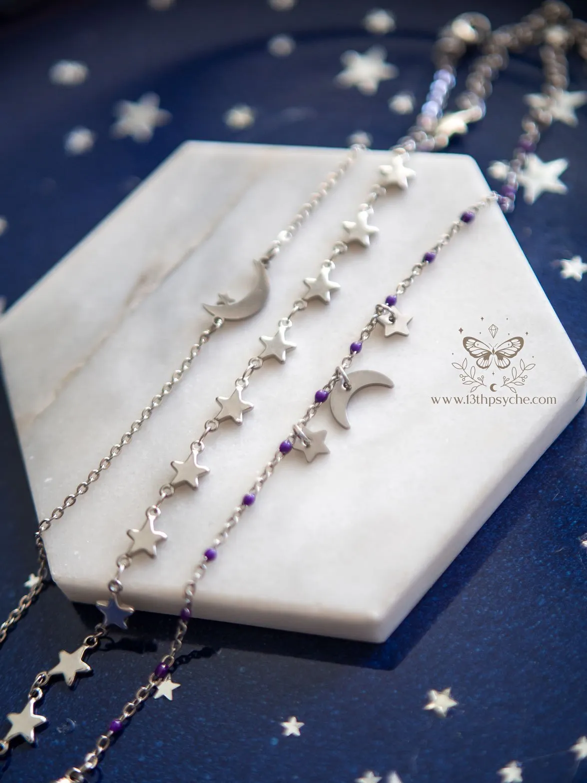 Celestial stainless steel bracelet set