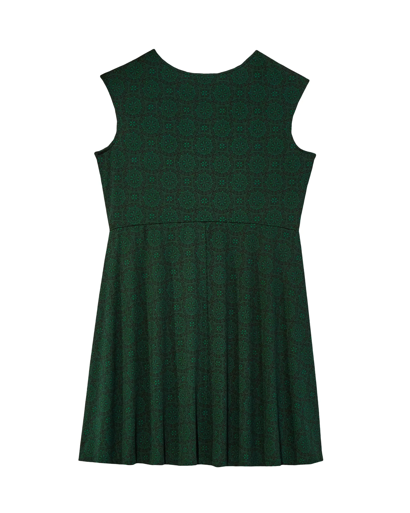 Ceram Criss-Cross Neck Fit and Flare Dress | Forest Green / Black