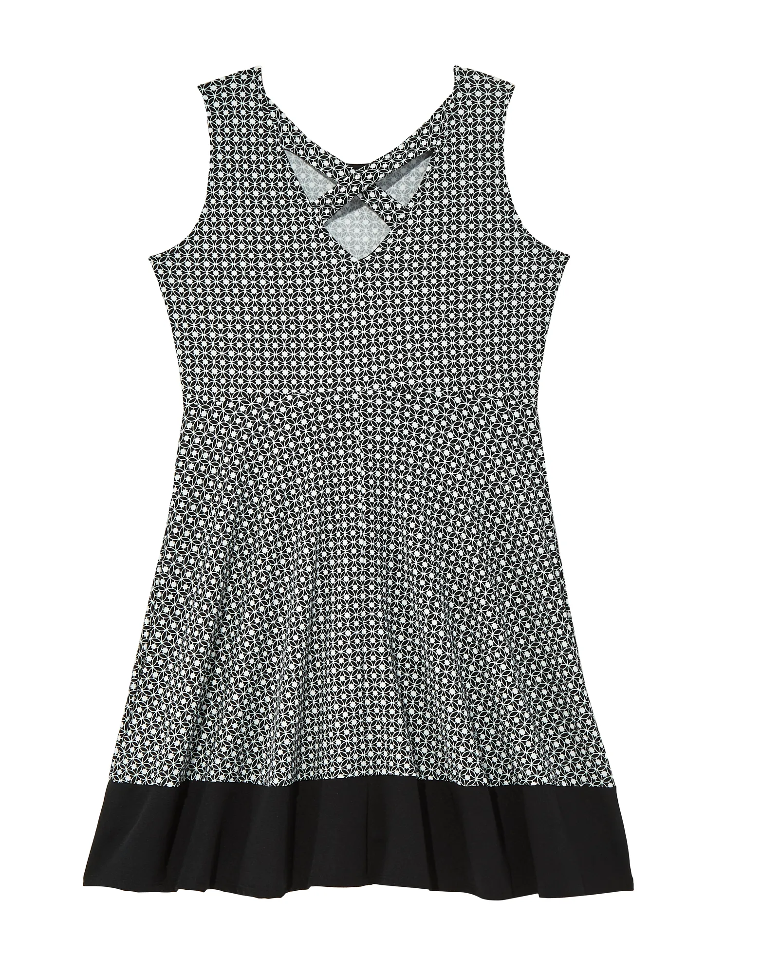 Cercis Sleeveless Fit and Flare Dress | Black / Ivory