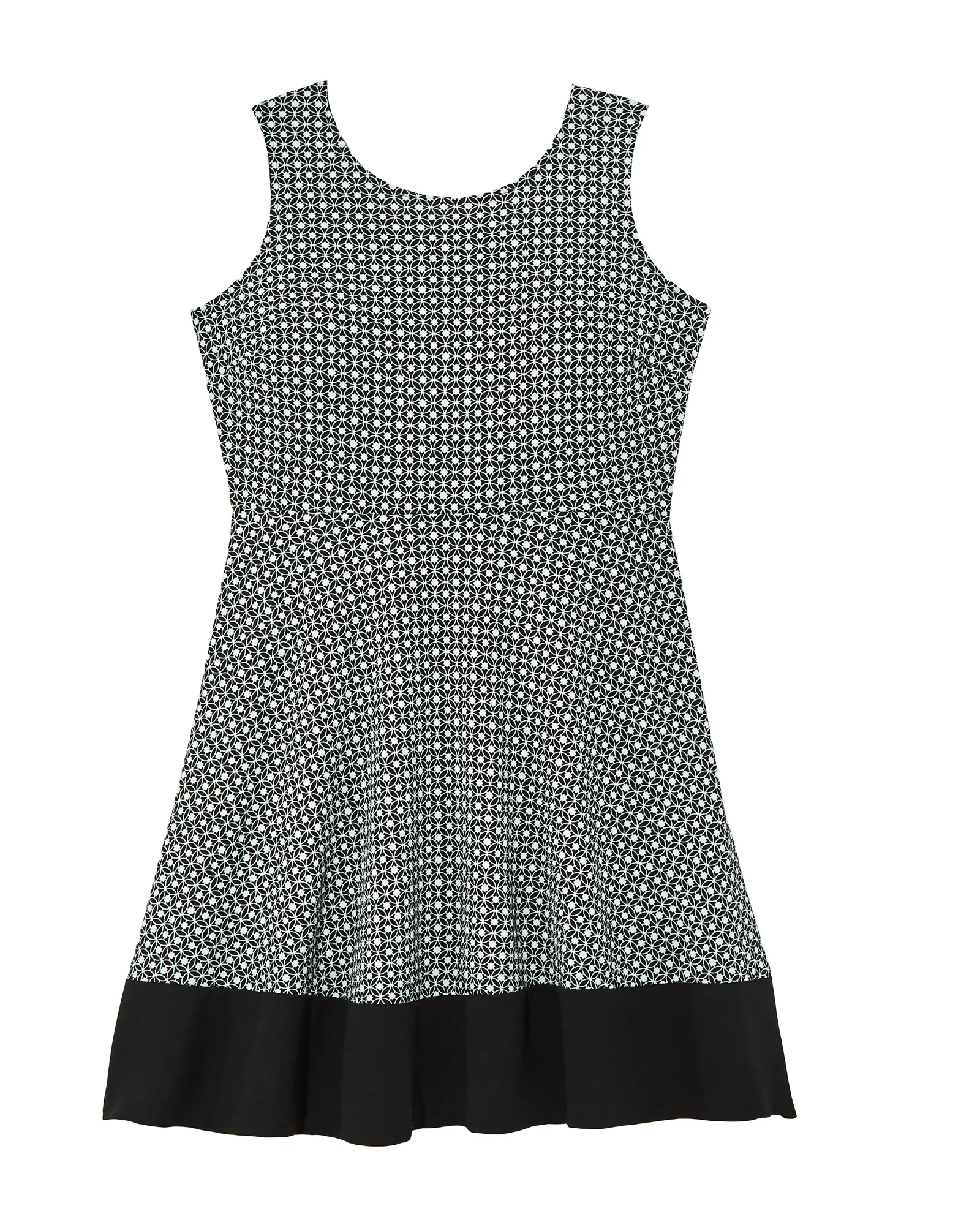 Cercis Sleeveless Fit and Flare Dress | Black / Ivory