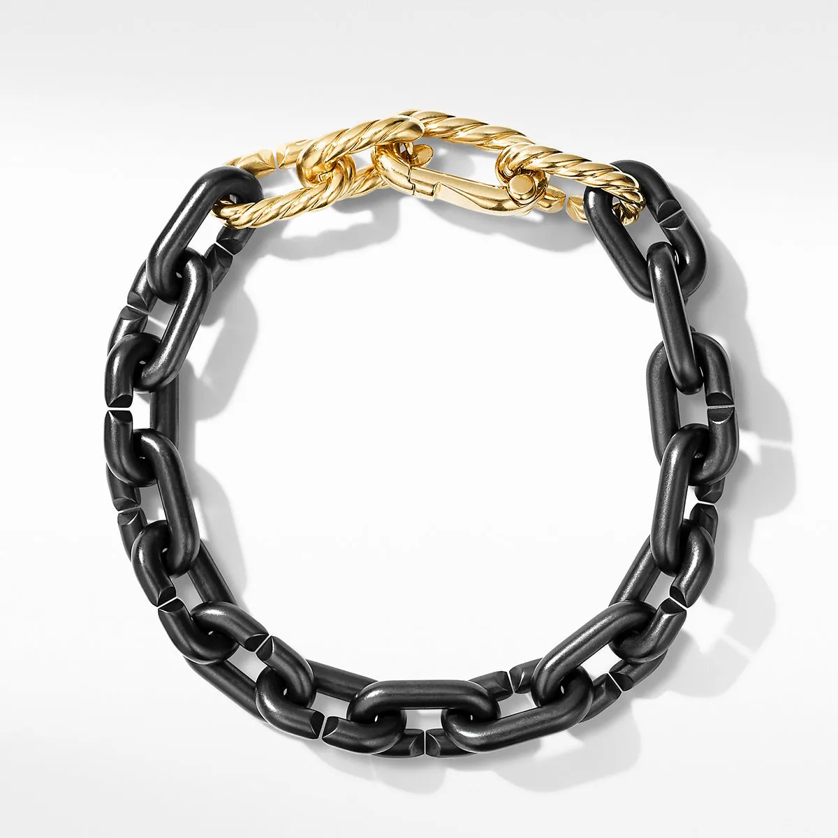 Chain Links Bracelet in Black Titanium with 18K Yellow Gold