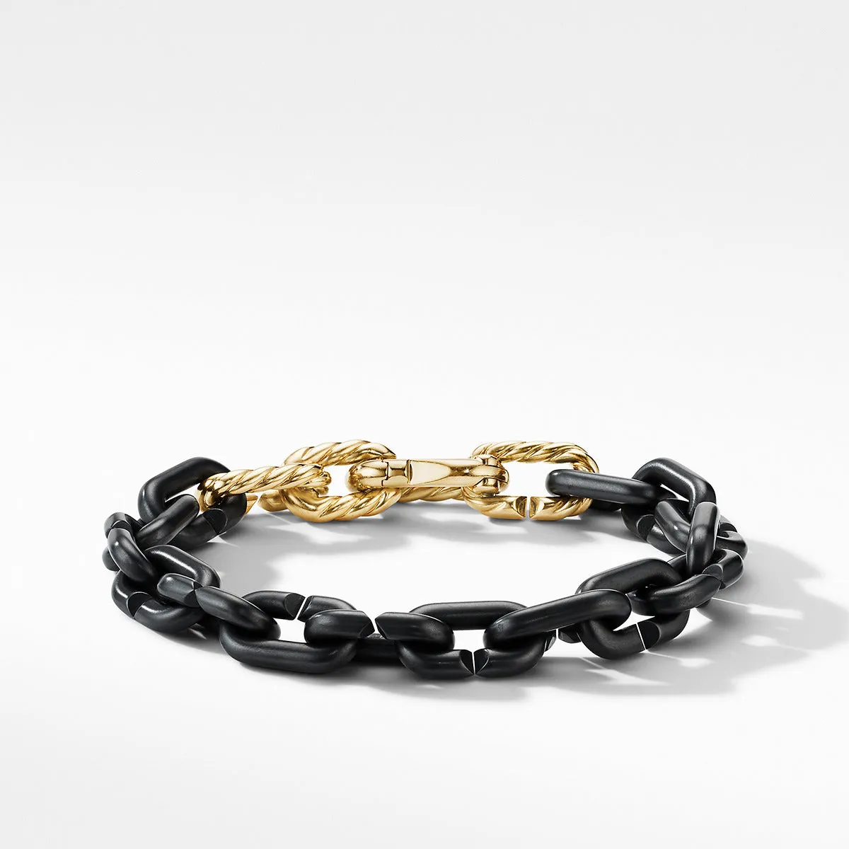 Chain Links Bracelet in Black Titanium with 18K Yellow Gold