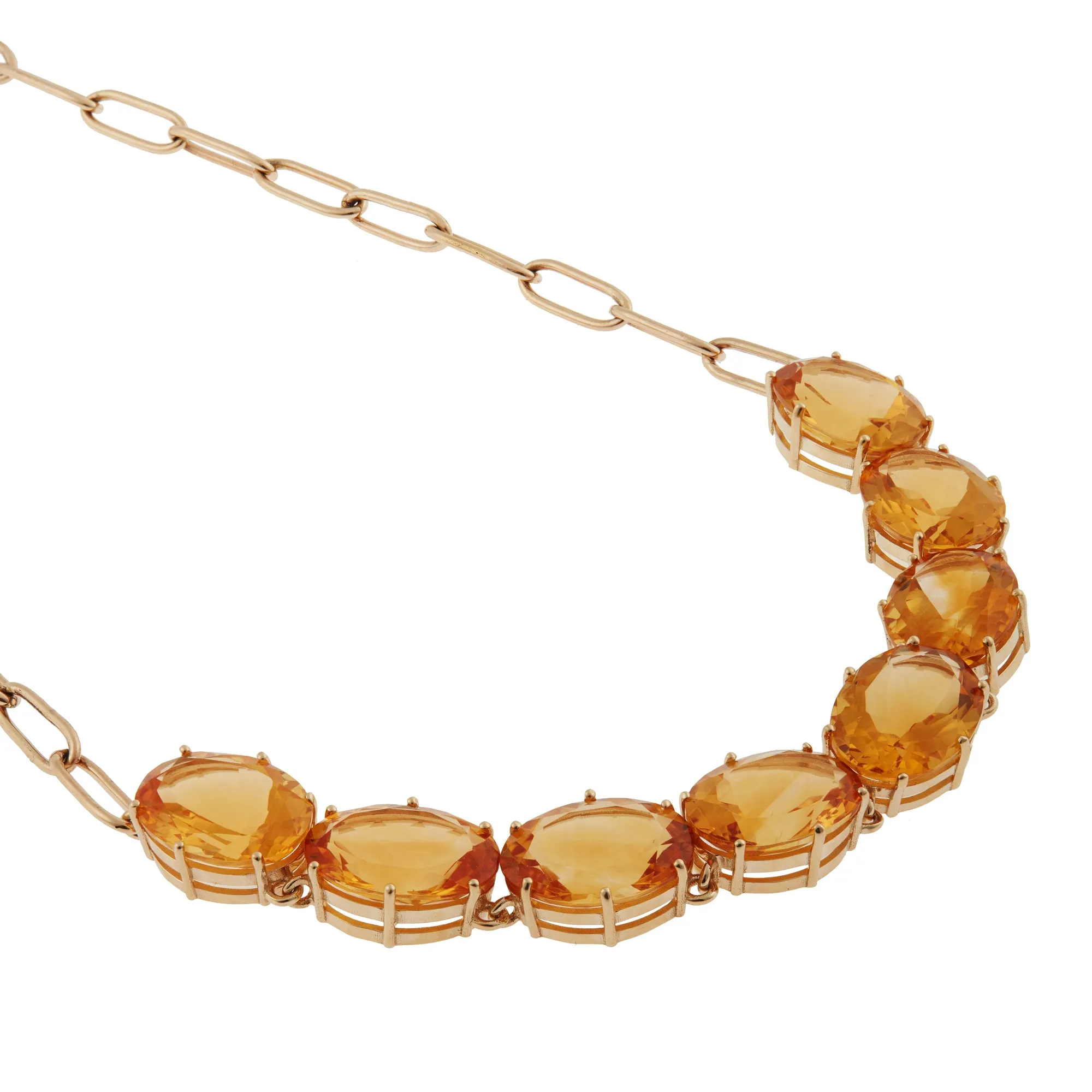 Chained Crown Necklace Citrine