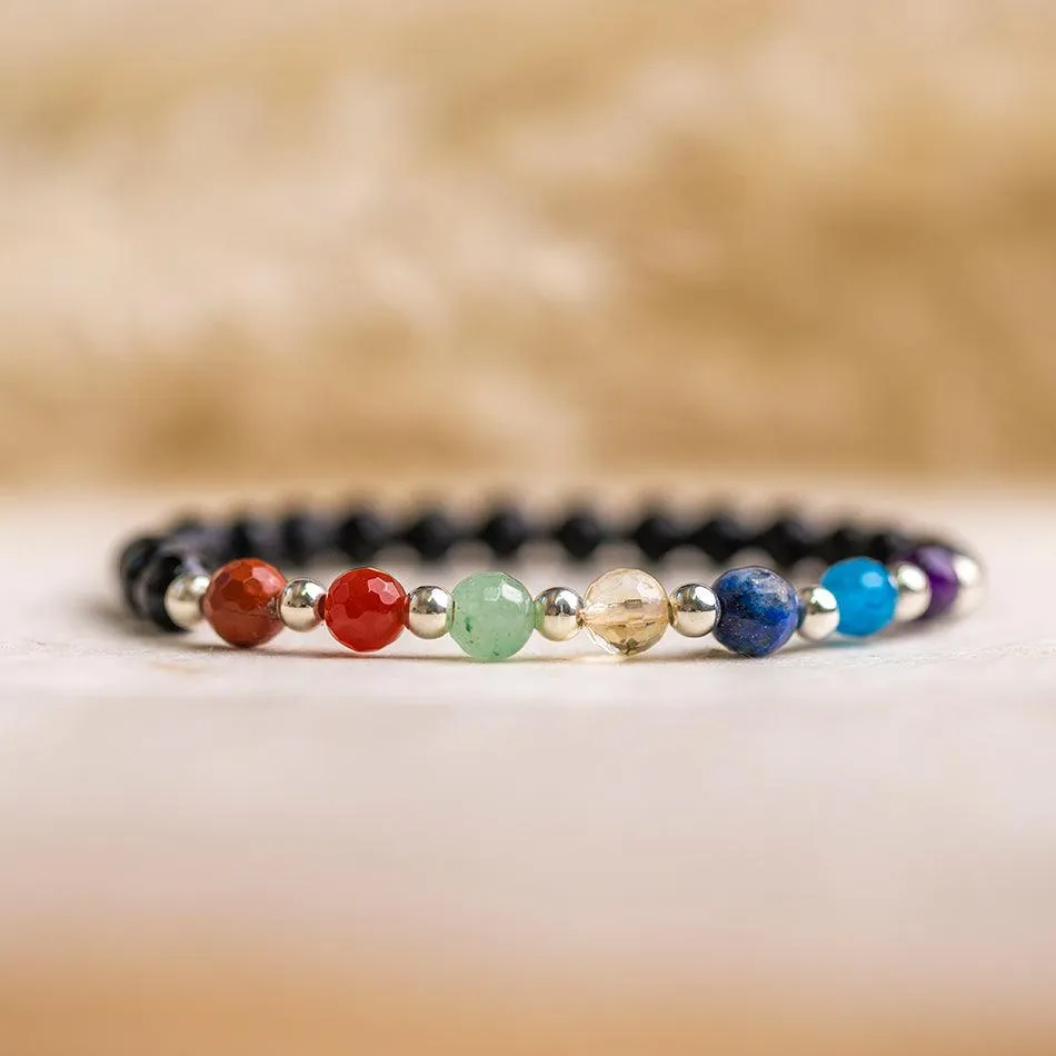 Chakra Bracelet with Tourmaline