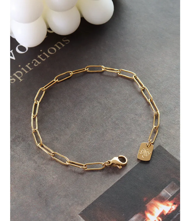 Chic 18k Gold Plated Letter Bracelet for Stylish Women