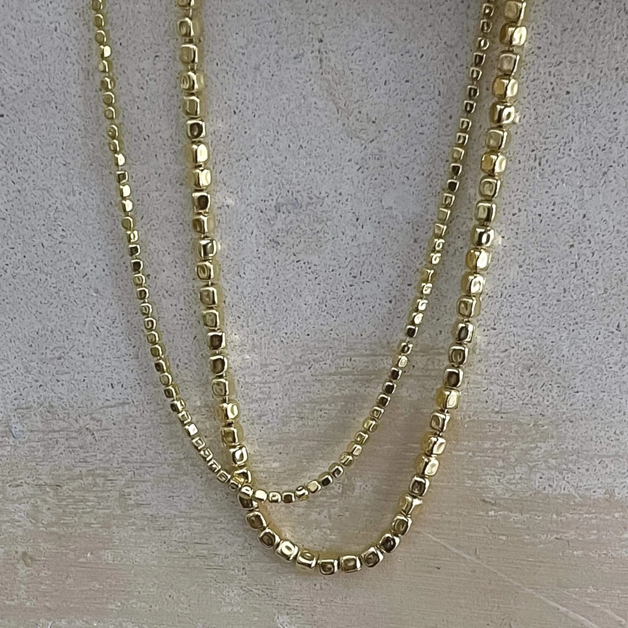 Chunky Beaded Necklace 18ct Gold Plate