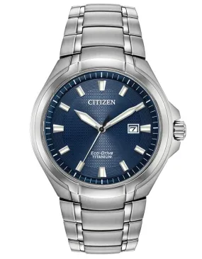 Citizen Mens Eco-Drive Paradigm Watch - Titanium - Blue Dial - Date - Bracelet