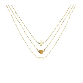 Citrine & 18k Gold Plated Necklace Set of 3