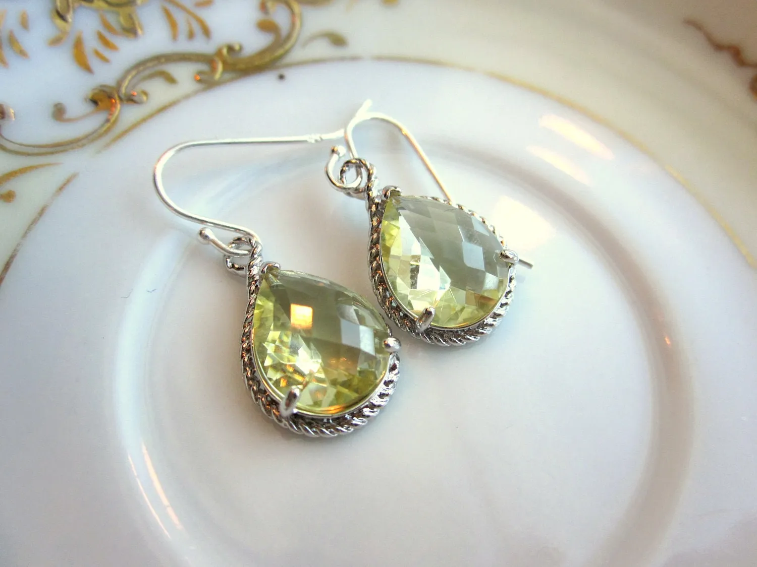 Citrine Earrings Yellow Silver Earrings Bridesmaid Earrings Wedding Earrings Valentines Day Gift