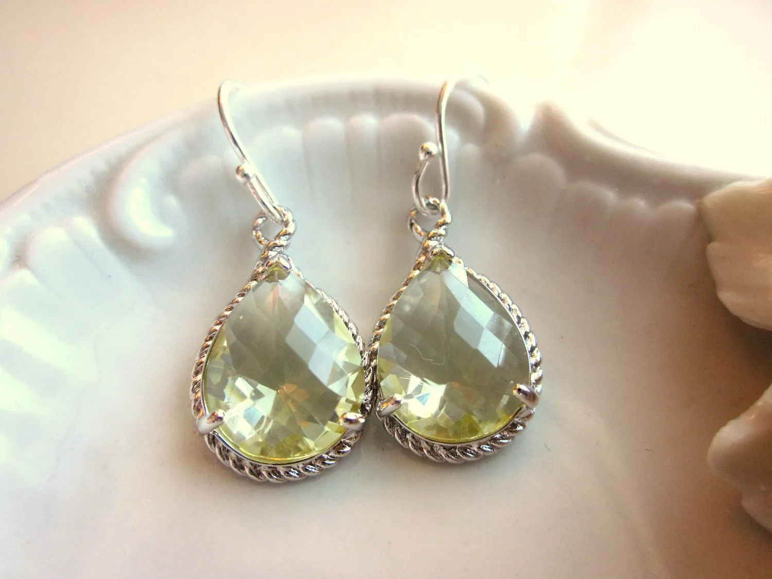 Citrine Earrings Yellow Silver Earrings Bridesmaid Earrings Wedding Earrings Valentines Day Gift