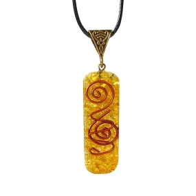 Citrine Healing Pendant Necklace with Copper Coil