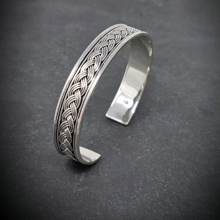 Clacsic 925 Sterling Silver Bangle for Men | Celtic Cuff Bangle Bracelet Jewelry For Men