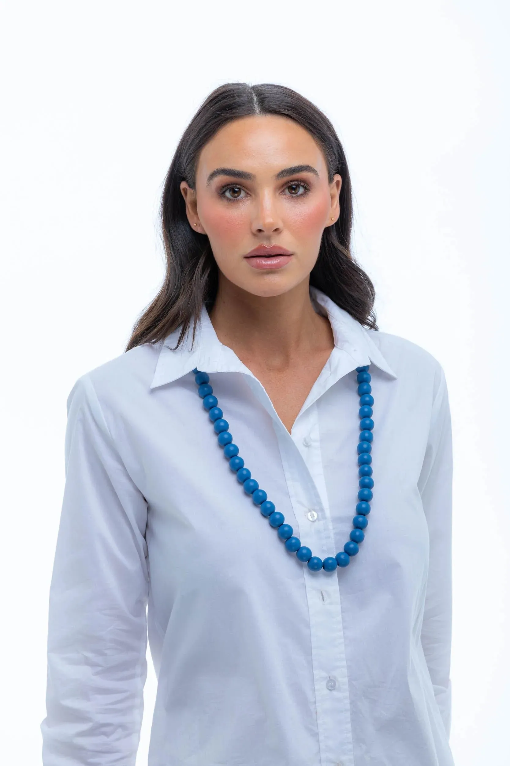 Clarice Bead Necklace in Indigo