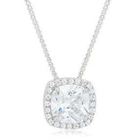 Clarissa Cushion CZ Halo Pendant | 6ct