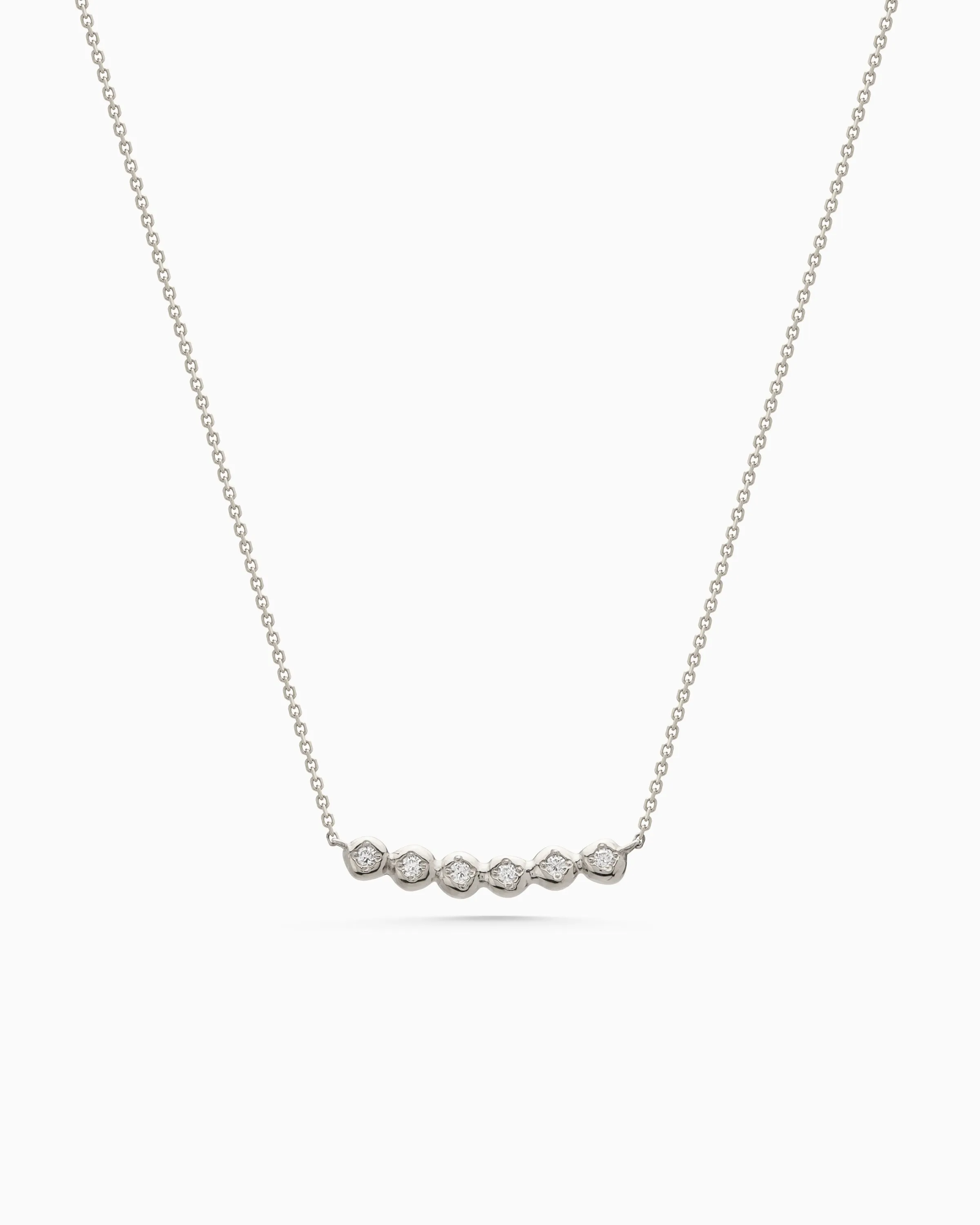 Collective Stone Bar Necklace | White Gold