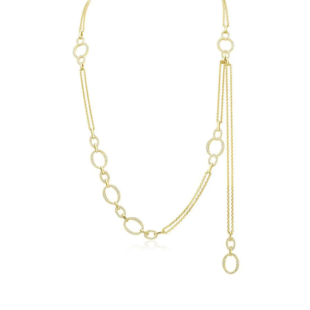 Convertible 18k Yellow Gold Diamond Necklace