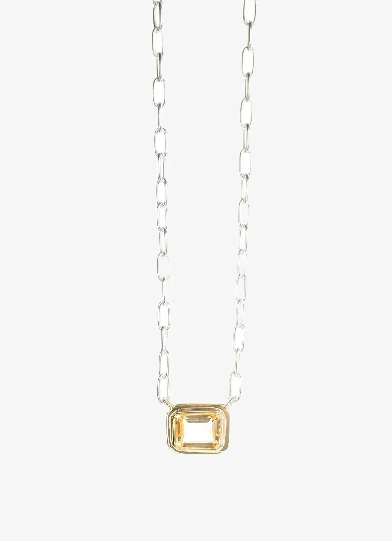 COVET HANDMADE - CLEO CITRINE NECKLACE SILVER