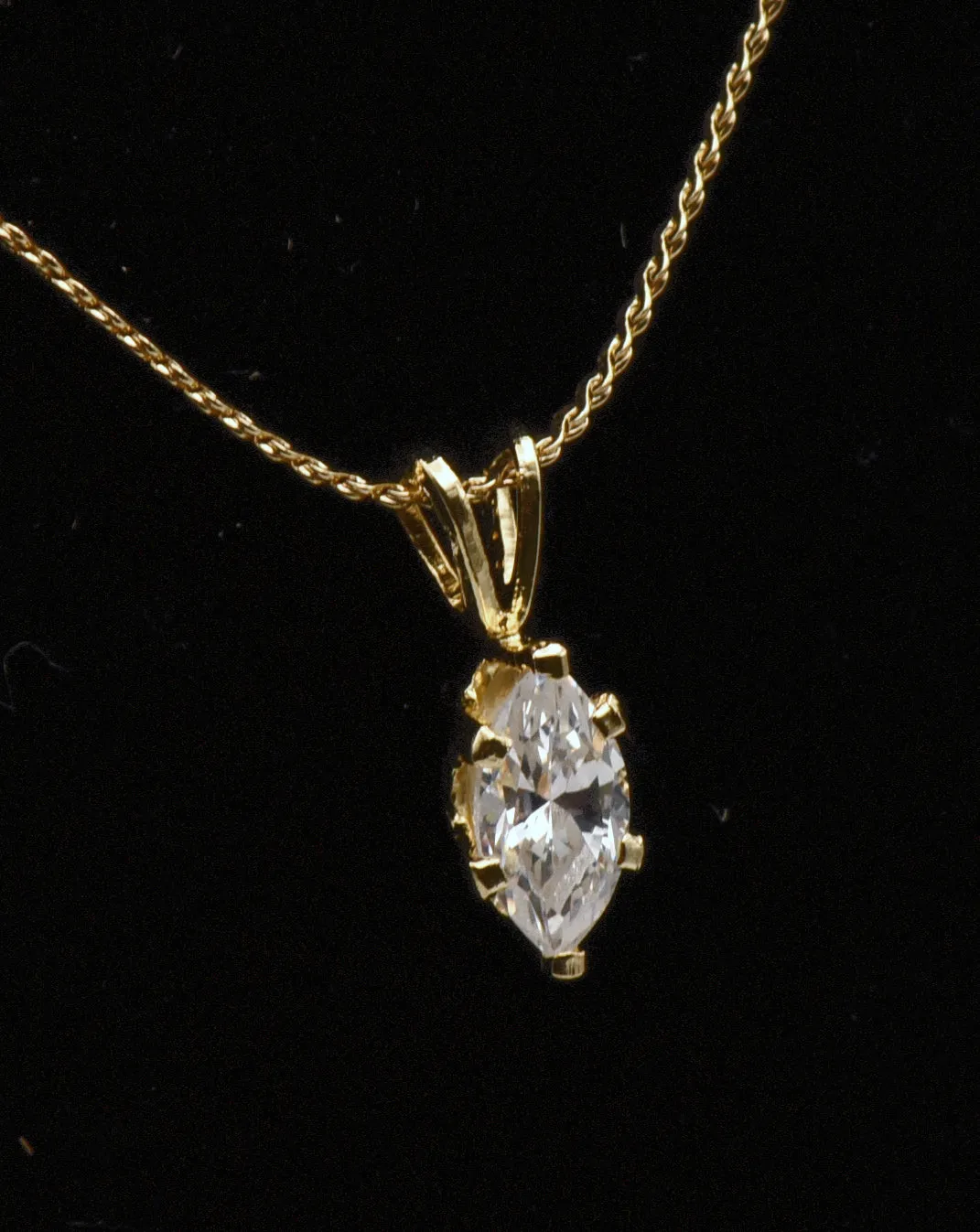 Cubic Zirconia Pendant on Chain Necklace - 18"