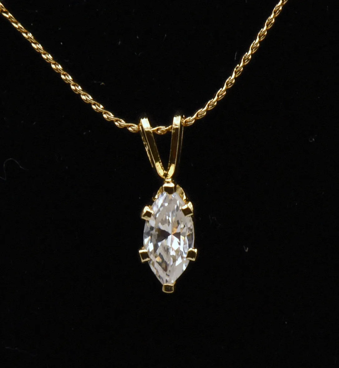 Cubic Zirconia Pendant on Chain Necklace - 18"