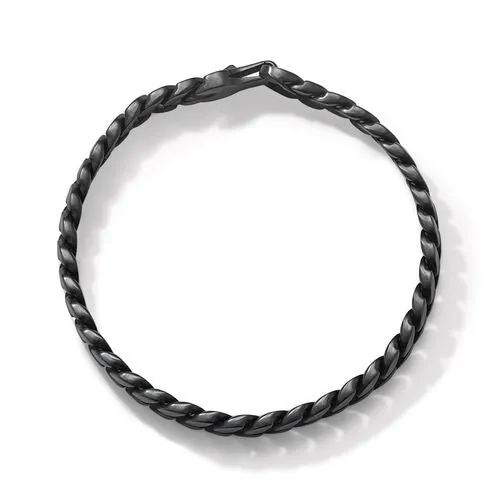 Curb Chain Bracelet in Black Titanium, 8mm