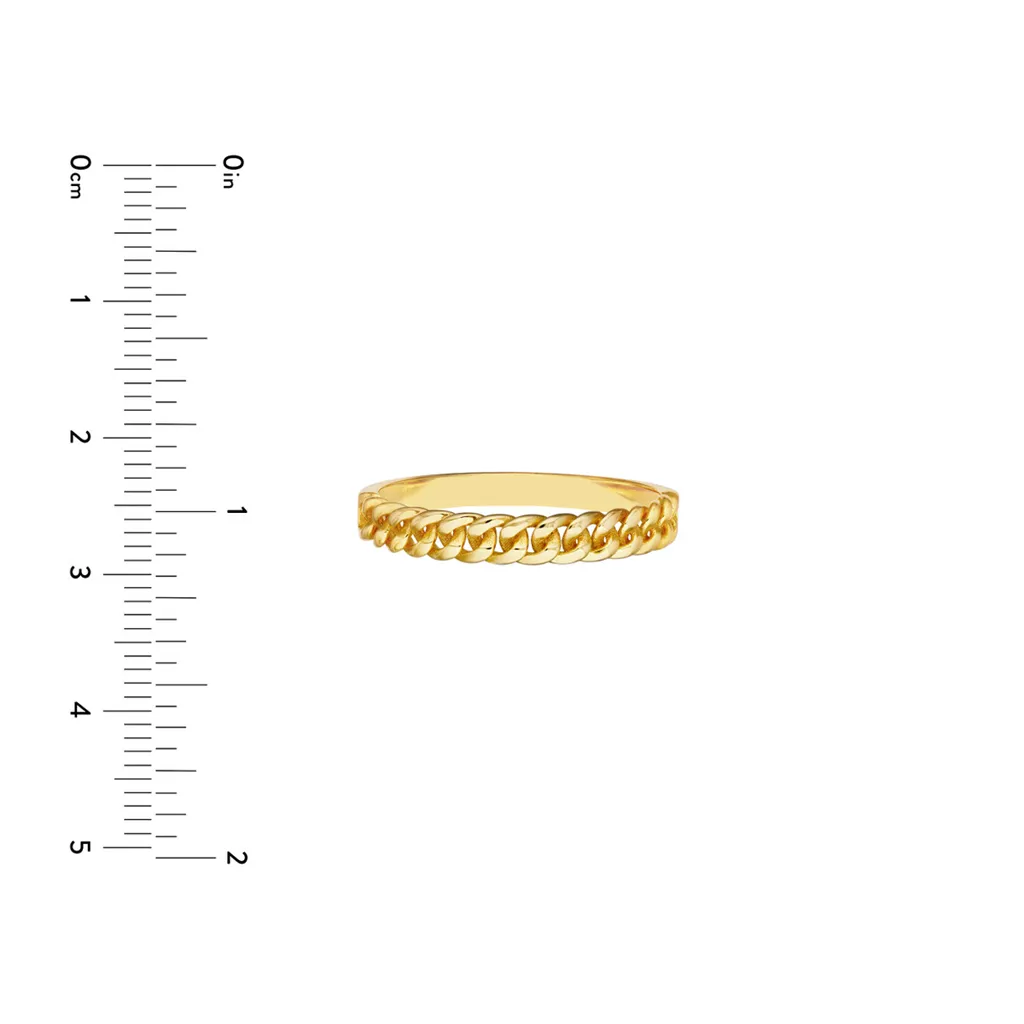 Curb Chain Link Ring | Genuine 14K Yellow Gold