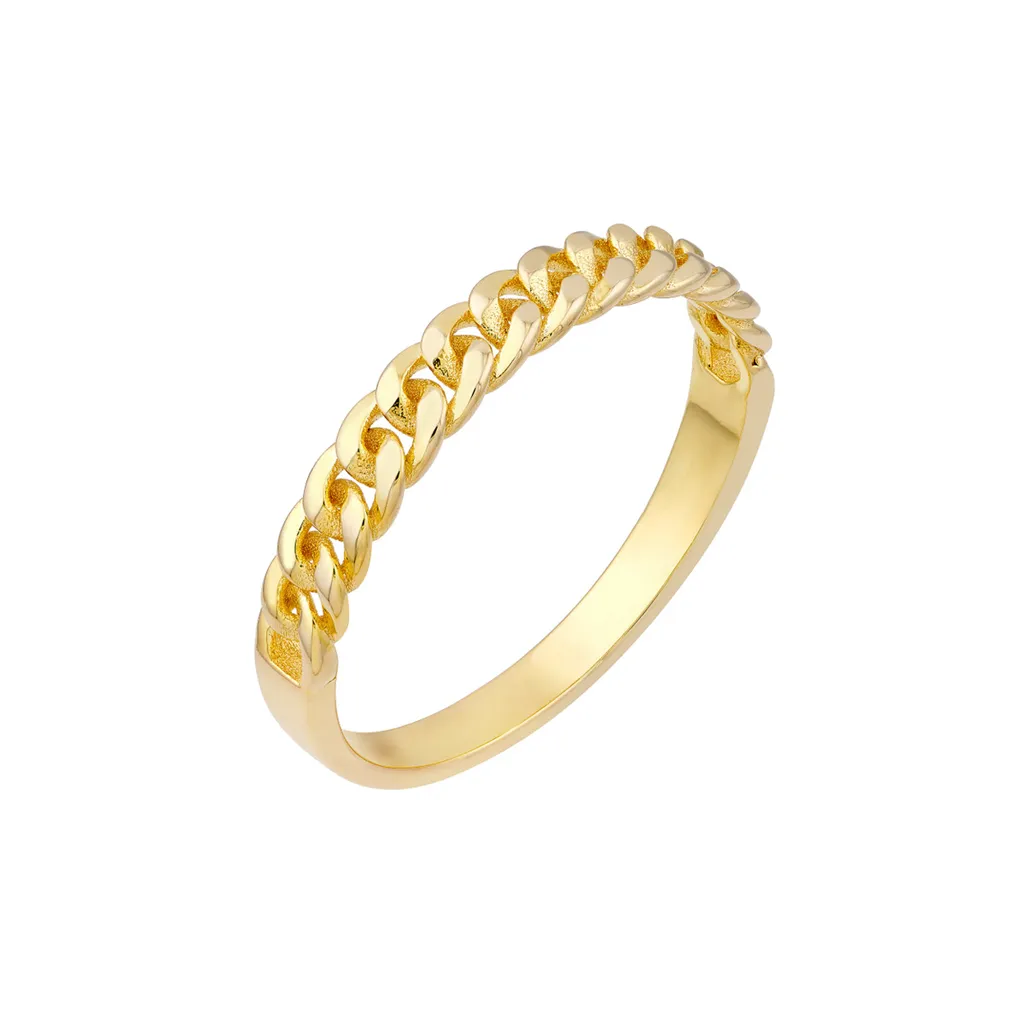 Curb Chain Link Ring | Genuine 14K Yellow Gold